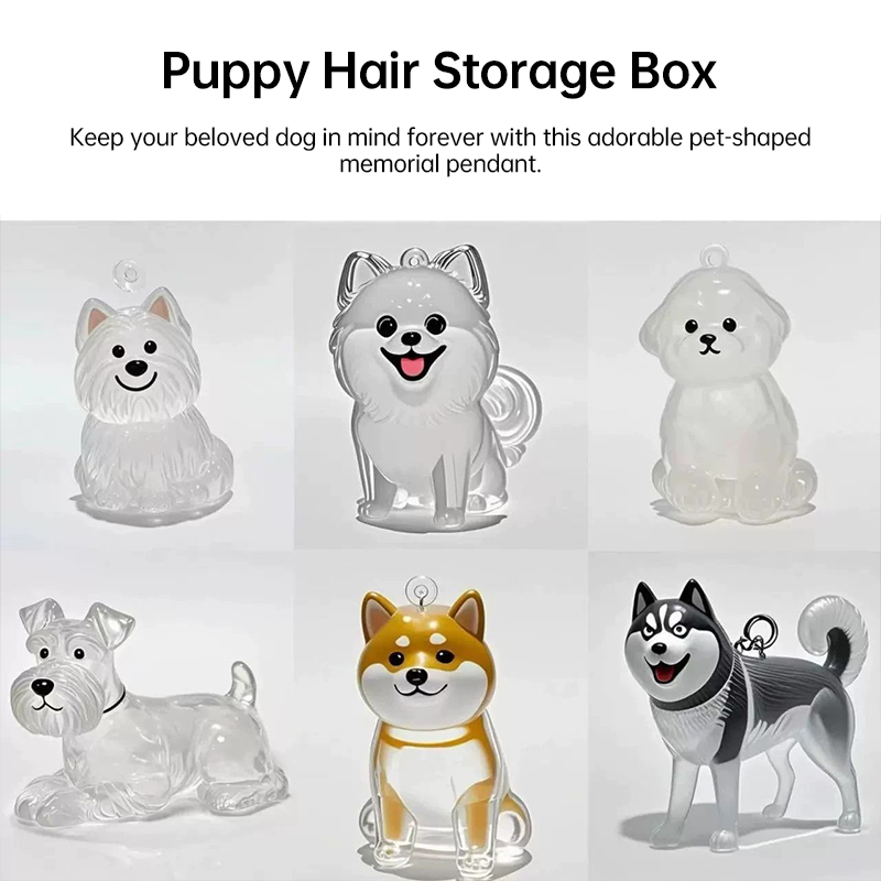 A transparent DIY pet hair memorial keychain box, a sweet keepsake for dog lovers — image 13