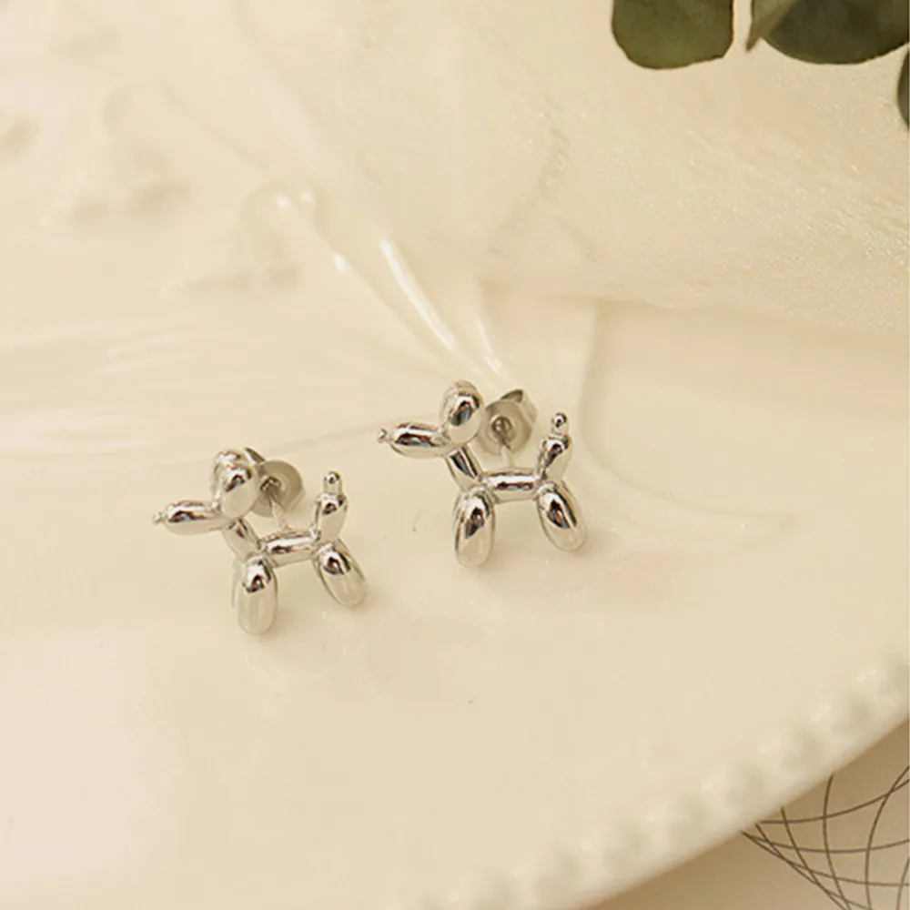 Pendientes de Perrito con Acero de Titanio y Oro de 18K — imagen 5