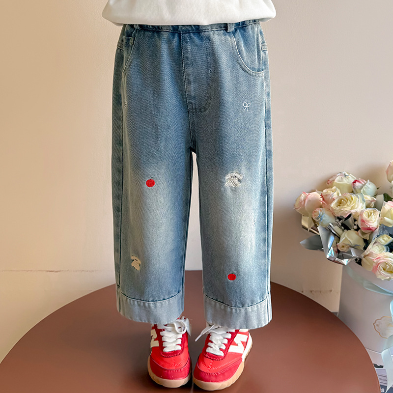Children's Embroidered Dog Denim Pants — image 5