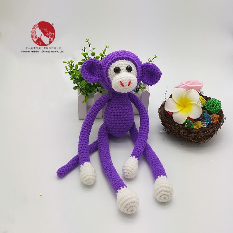 Creative Spider Monkey Plush Toy - Handmade Crochet Knitted Yarn Doll — image 6