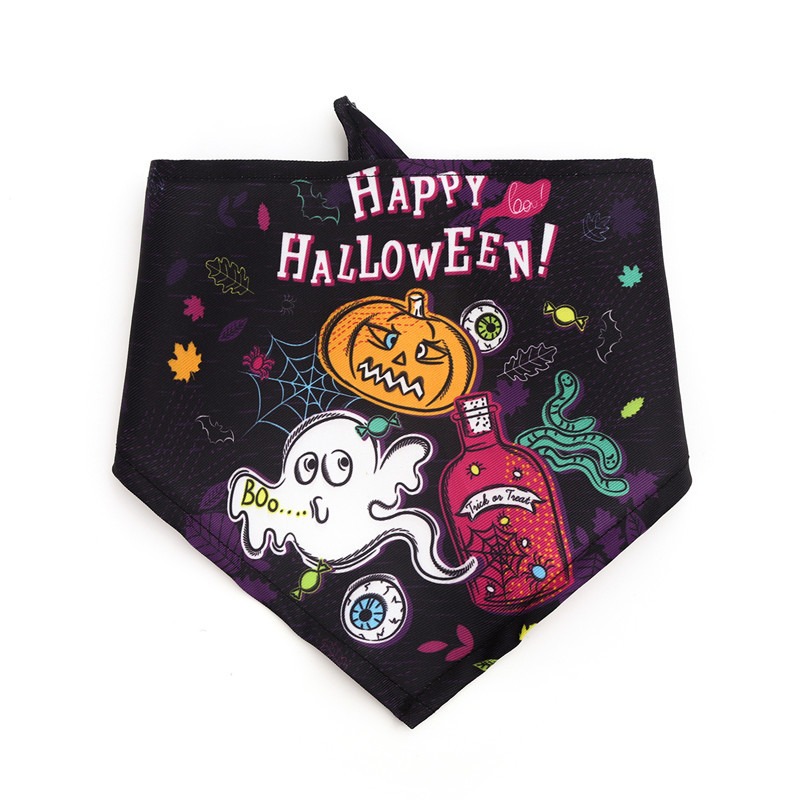 Dog saliva towel Halloween funny pumpkin head large dog neck pet saliva towel — image 5