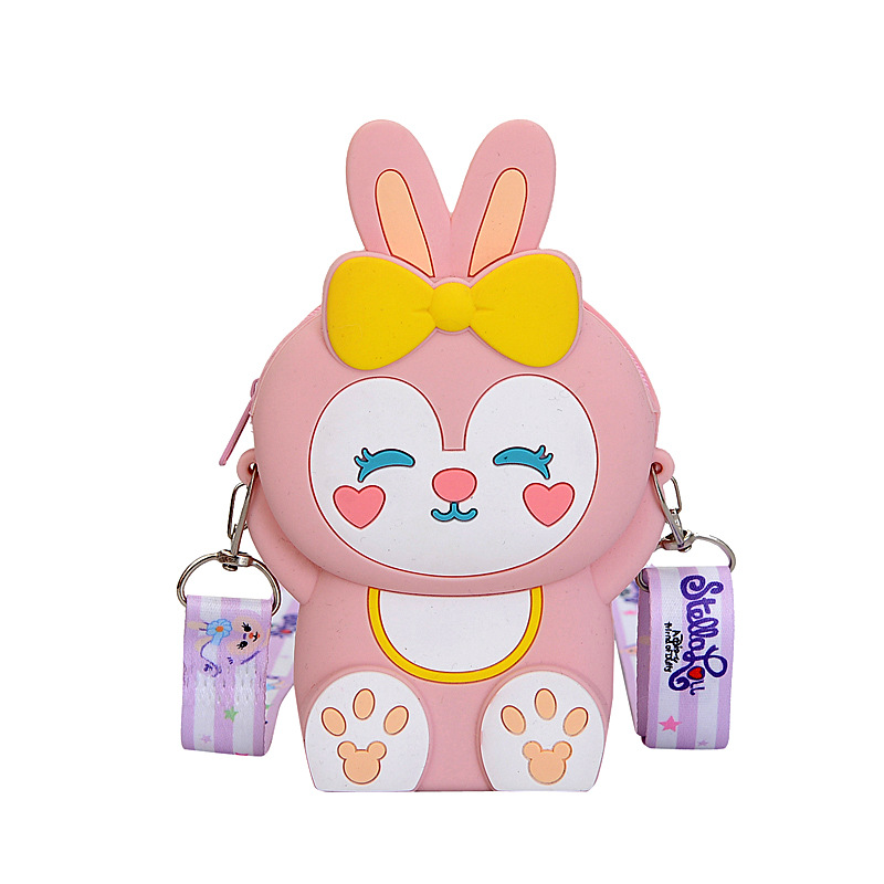 Silicone Cartoon Rabbit Small Bag Girl One Shoulder Messenger Bag Princess Coin Purse — image 1