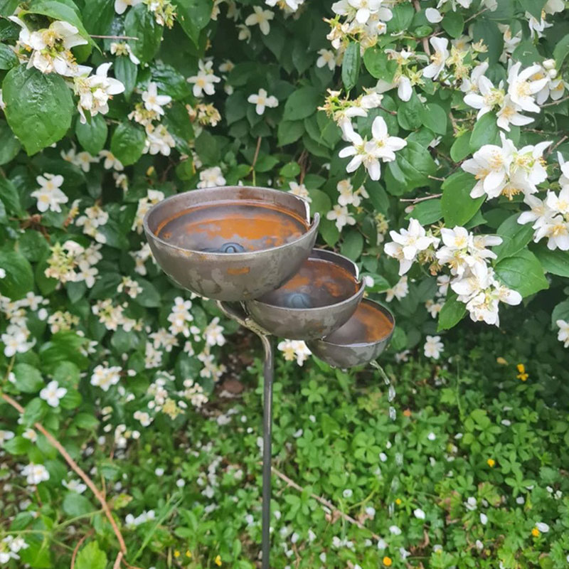 Vintage Iron Bird Bath - Rustic Garden Stake Water Bowl & Outdoor Decor — image 1