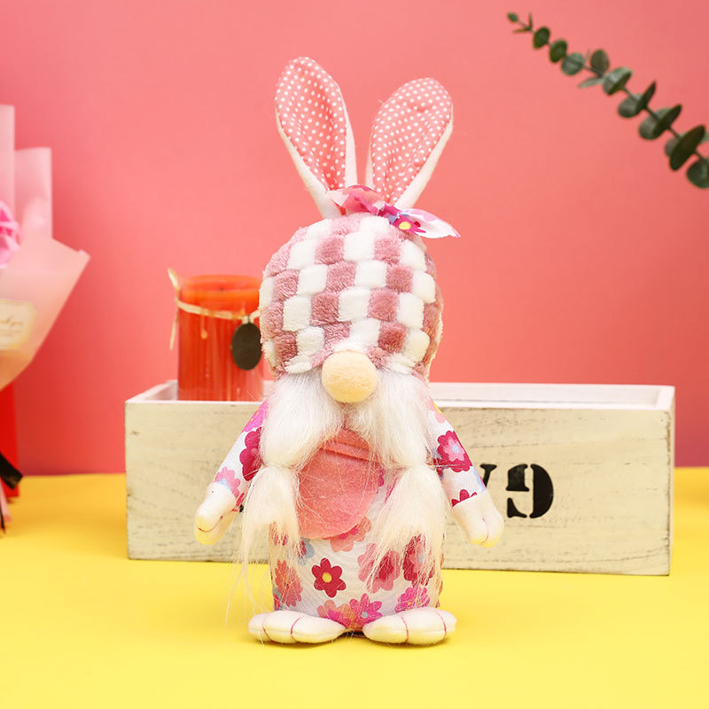 Nuevos decorativos de Pascua muñecos de conejo y duende sin rostro de peluche para decoración hogareña — imagen 7