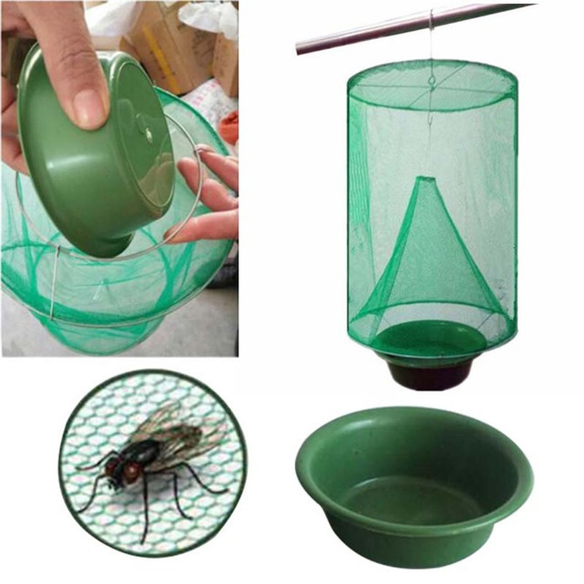 Cazador de Moscas Reutilizable Suspendido Asesino de Insectos Reductor de Plagas Cámaras de Trampa Atraído por Moscas Jaula de Malla para Patio y Hogar — imagen 1