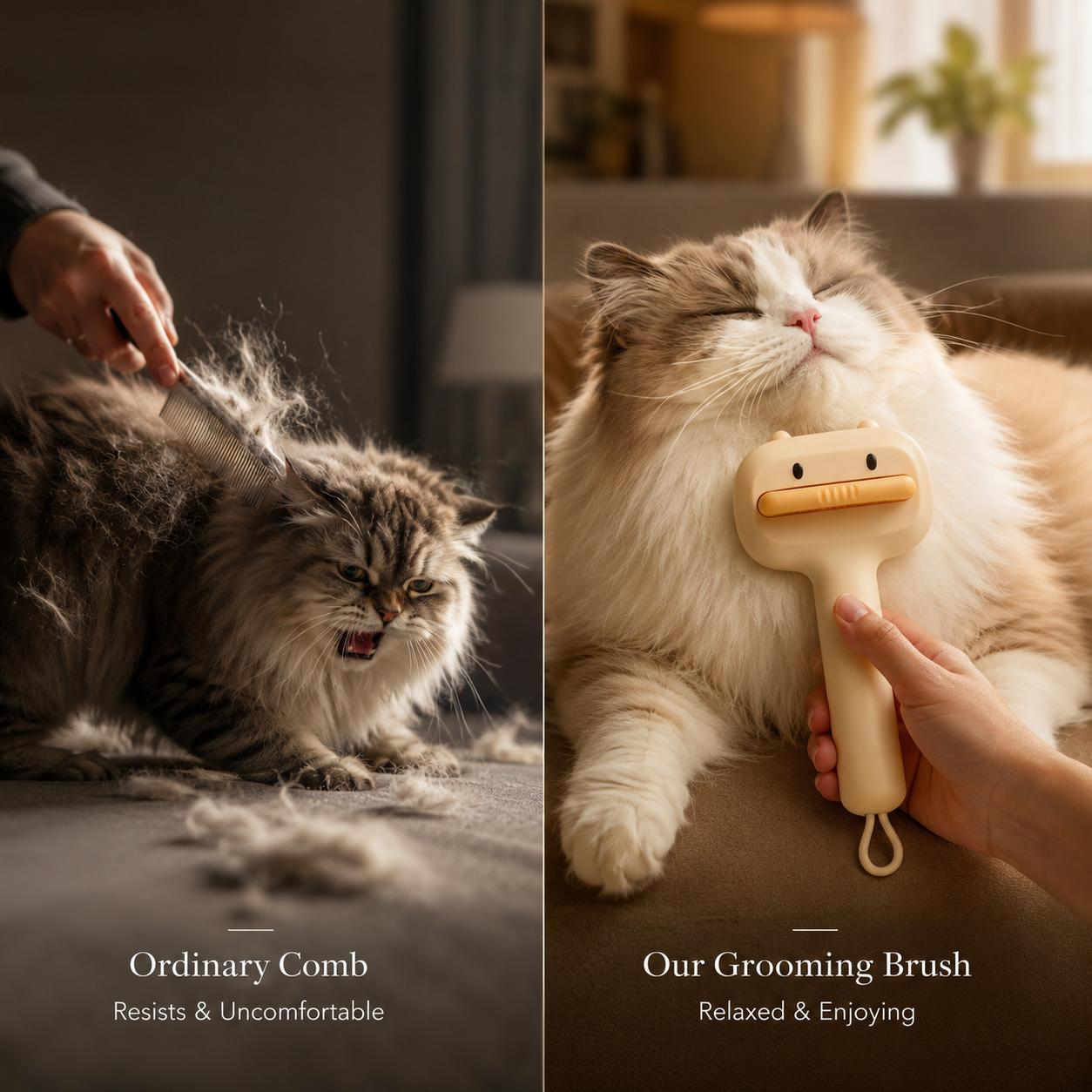 Cute Cartoon Bear Self-Cleaning Pet Brush Universal Deshedding Comb For Cats And Dogs Removes Loose Fur & Detangles Comfortable Non-Slip Handle Pet Grooming Tool — image 9