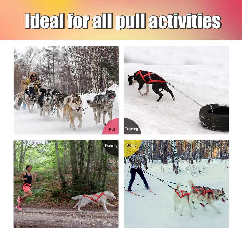 Dog Sled Harness Pet Weight Pulling Sledding Harness Mushing X Back Harness For Large Dogs Husky Canicross Skijoring Scootering — image 5