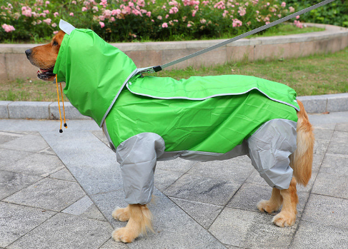 Raincoat Big Dog Golden Retriever Dog Satsuma Border Collie Medium And Large Dogs Full Package Four Feet Pet Waterproof Big Dog Clothes — image 1