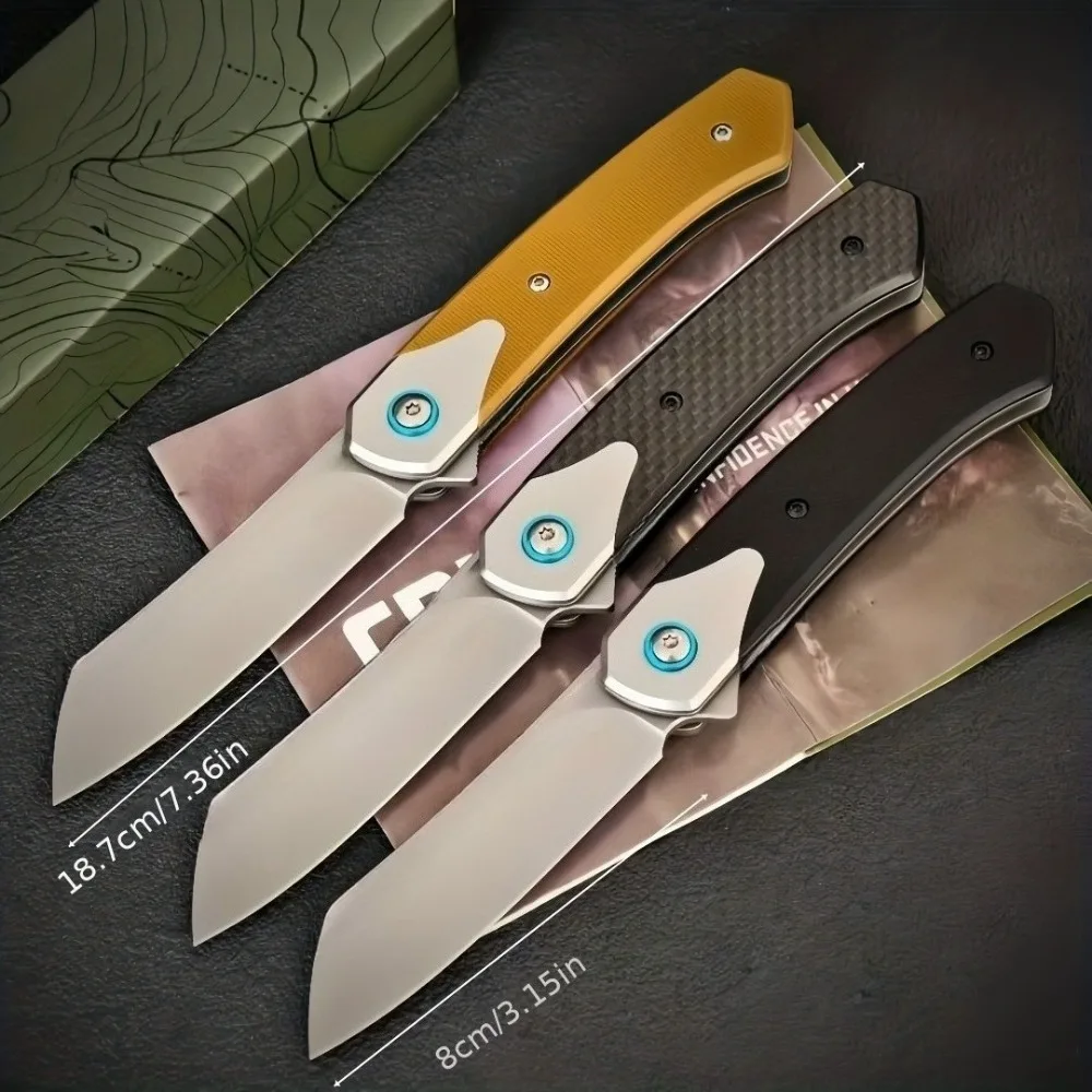 7135 Durable Pocket Knife Outdoor Folding Knife 8Cr13MoV Blade 420 Steel Frame+G10 Handle Multi Fishing Tool Camping Knives — image 1