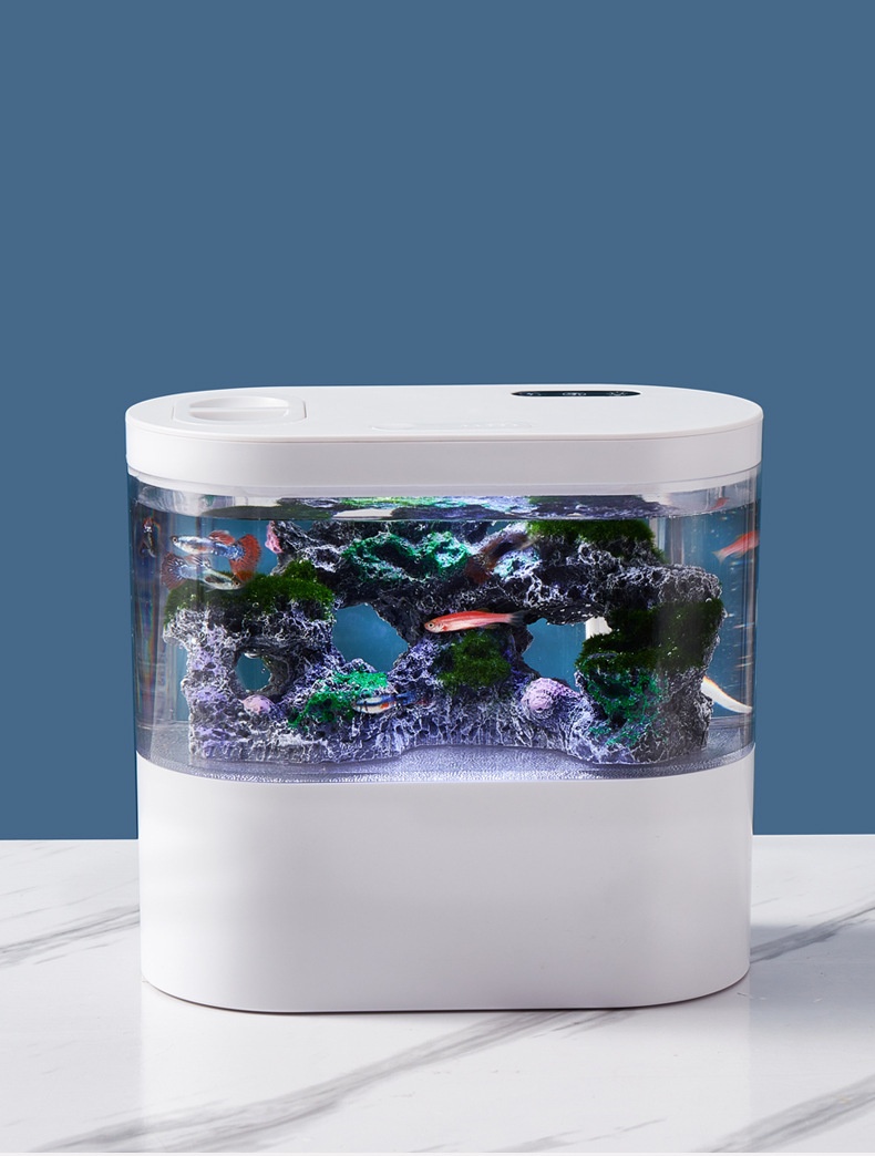 Paisaje ecológico de acuario de escritorio, autocirculación, mini pecera doméstica de cambio de agua reducido — imagen 5