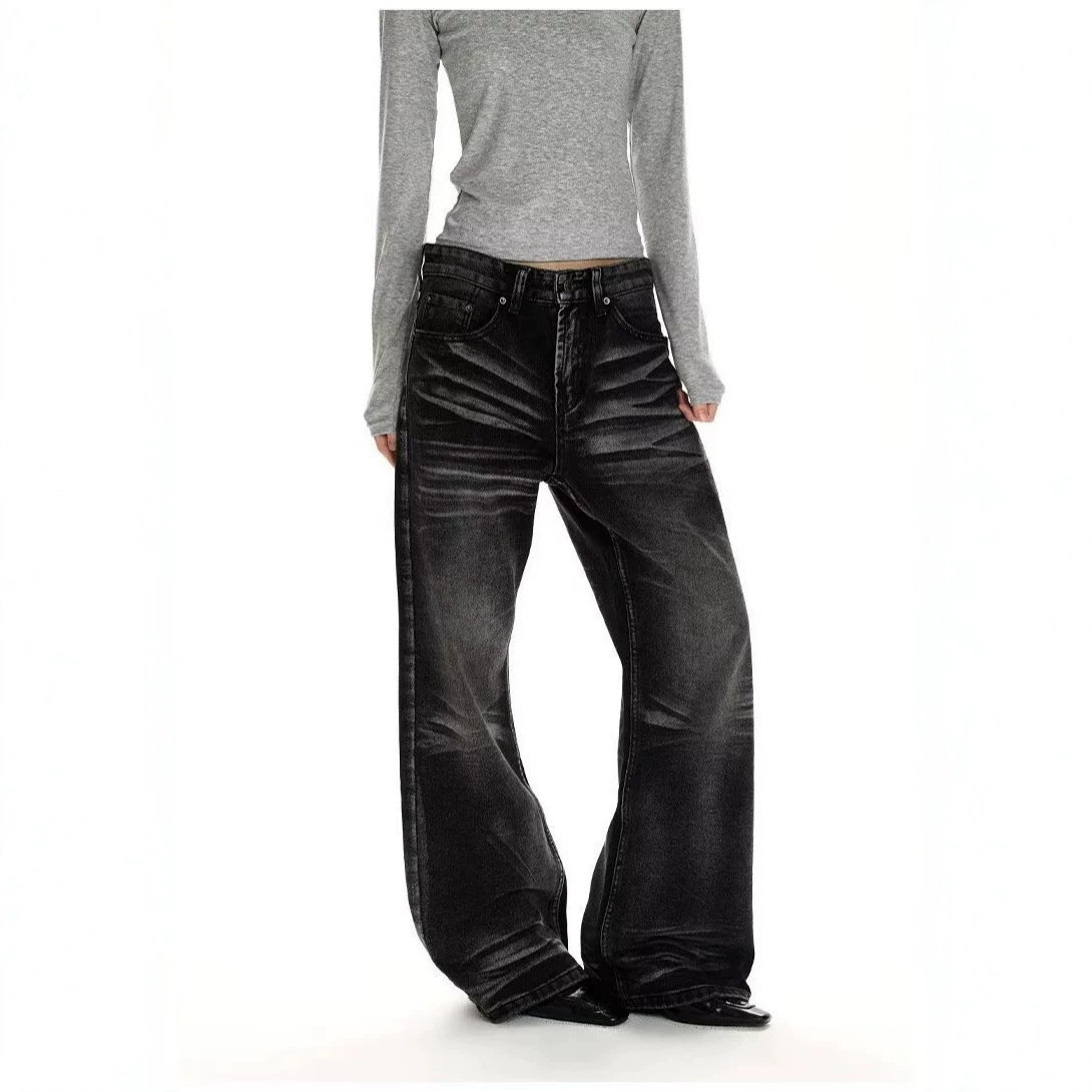 Distressed Washed Cat-Whisker Flared Slim Fit Cleanfit Vintage Denim Pants — image 6