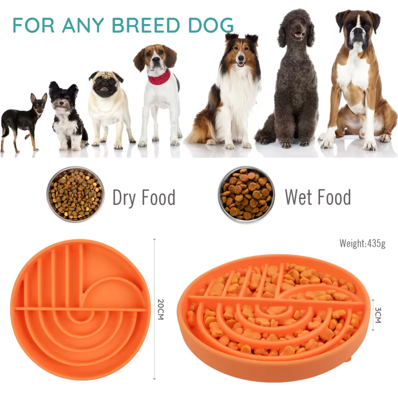 Dog Cat Pet Slow Food Bowl Cat Anti-Knockover Anti-Slip Food Bowl Puppy Anti-choking Silicone Feeder Toy Food Plate Pet supplies — image 2
