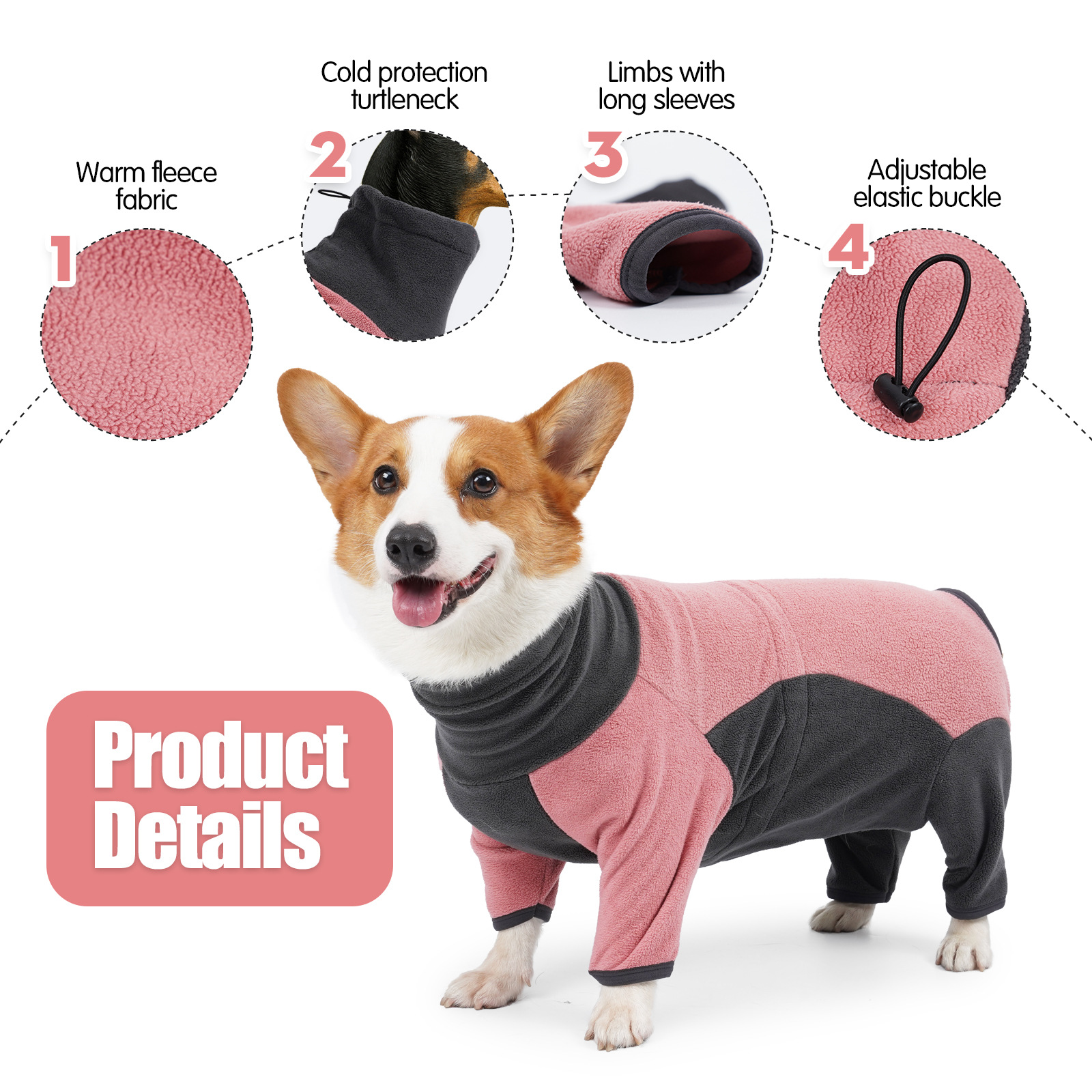 Ropa para Perros de Cuatro Patas - Vestimenta de Algodón para Invierno - Suministros para Mascotas — imagen 2