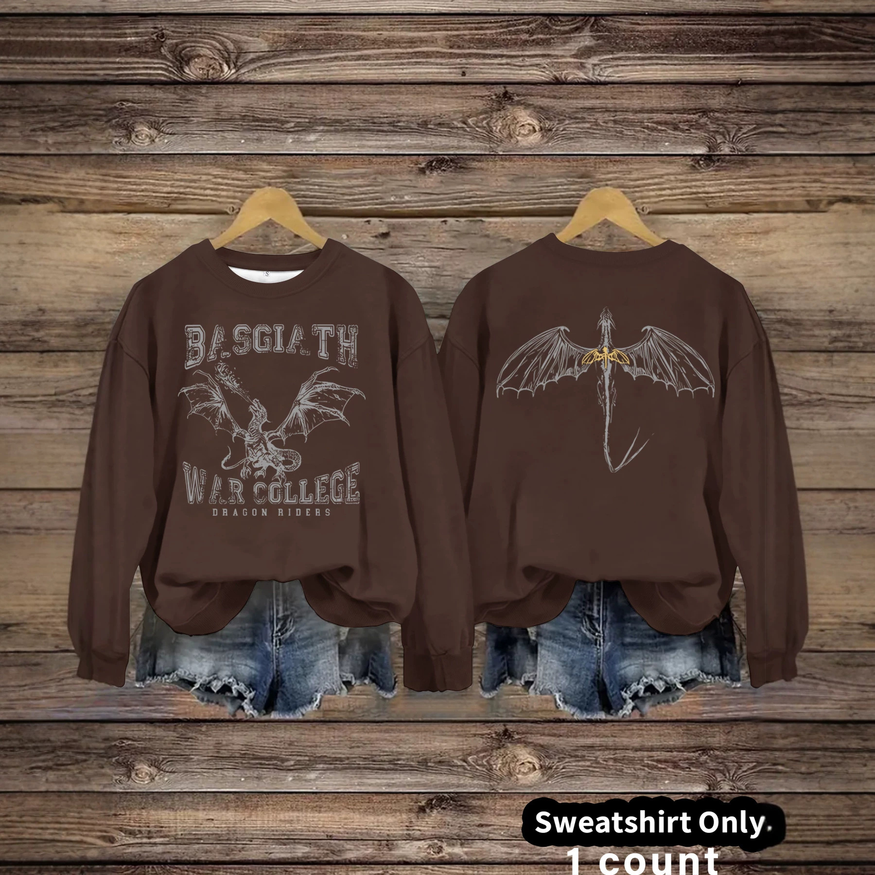 Flying bird round neck hoodie — image 3