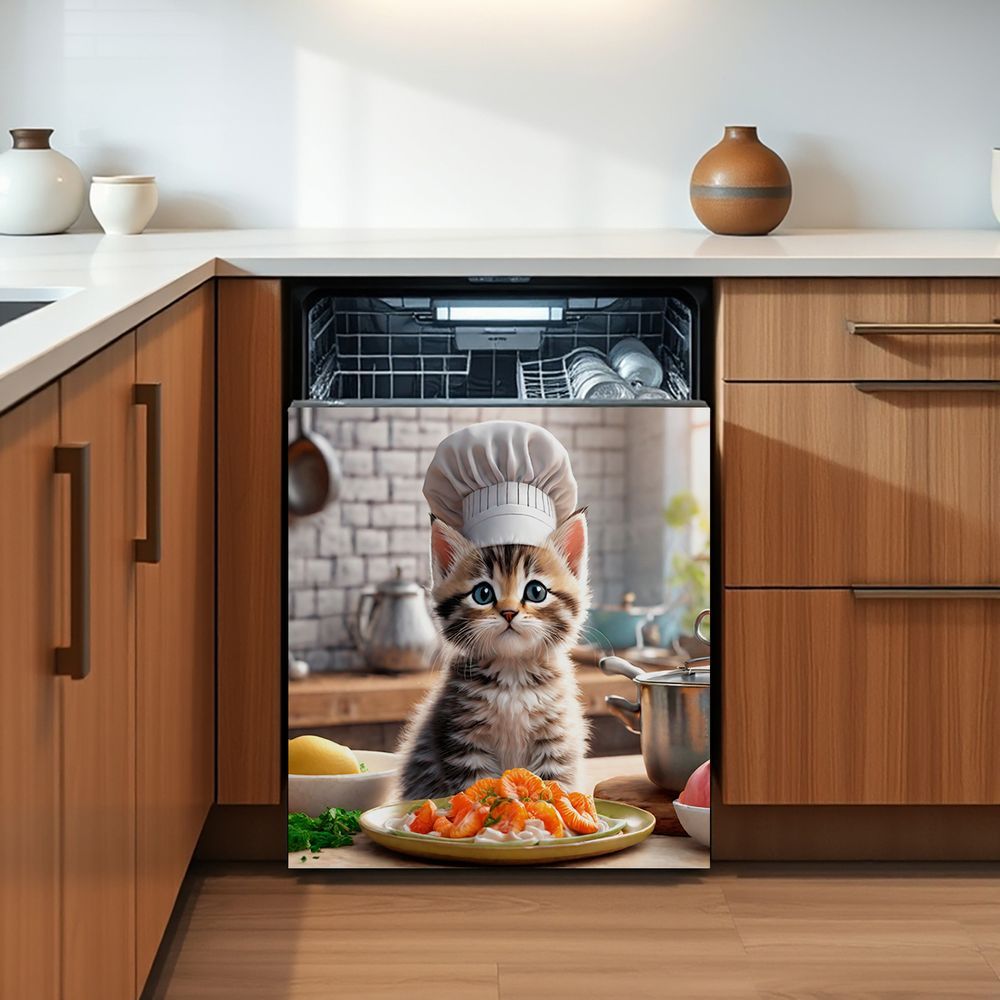 Cubierta Magnética 2D Plana para Puerta de Lavavajillas con Temática de Gato Chef, Adecuada para Lavavajillas, Refrigeradores, Etc. - Fácil de Limpiar — imagen 9