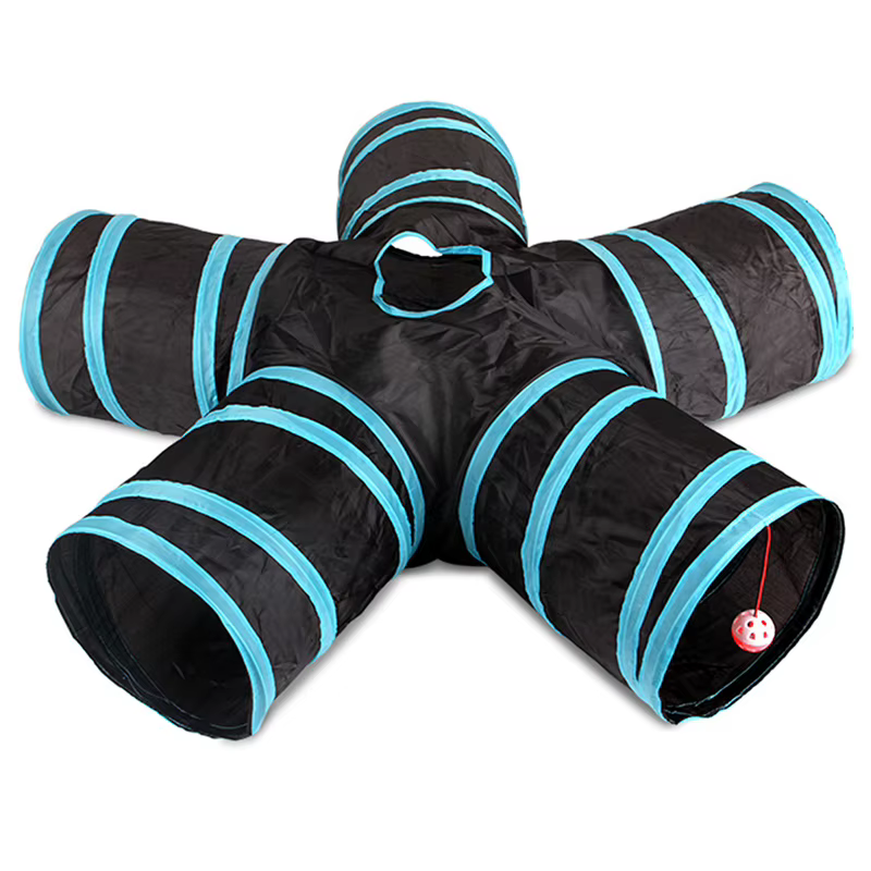 Túnel para gatos 5/4/3 agujeros, juguetes divertidos para gatos, juguetes plegables, interactivos, con conejo, juegos de animales, juguete para gatos, productos para mascotas — imagen 2