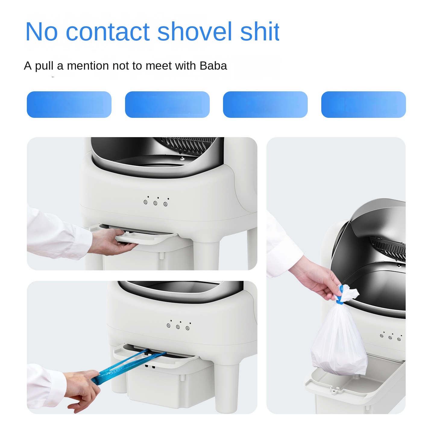 Caja de Arena Automática Inteligente para Gatos con Diseño Abierto, Auto Limpieza Eléctrica, Recogida Automática, Baño Inteligente de Tamaño Completo — imagen 4