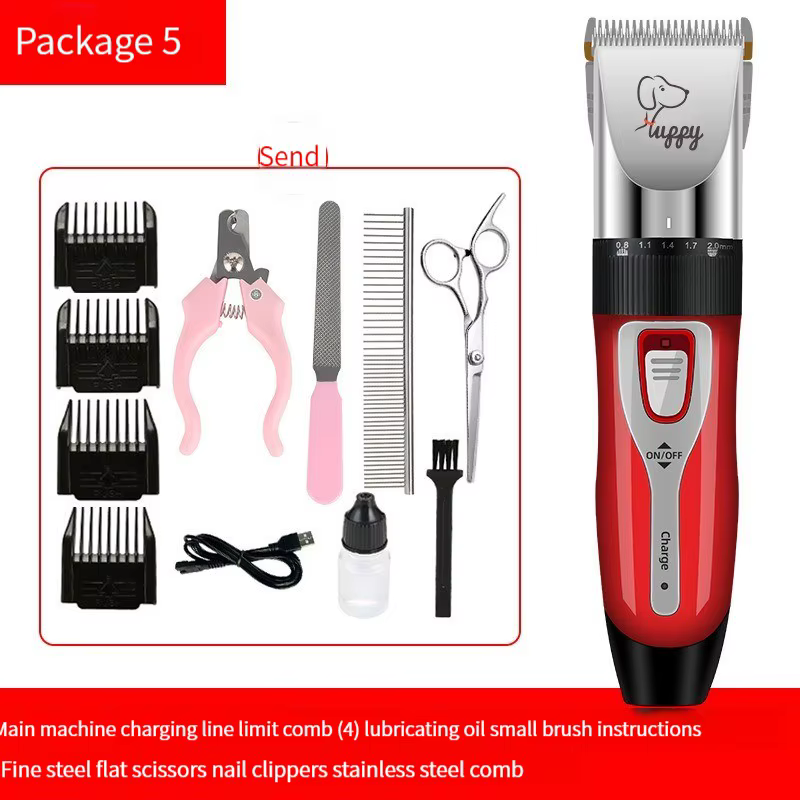 Dog Hair Clipper Pet Hair Trimmer Set Puppy Grooming Electric Shaver Ceramic Blade Cat Accessories Cordless Charging Professiona — image 2