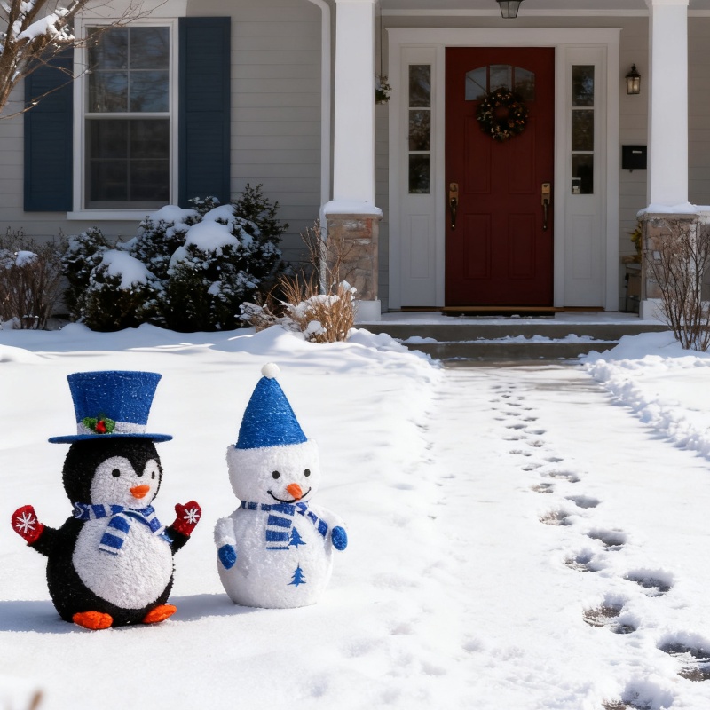 Conjunto de 2 Decoraciones Navideñas con Iluminación LED para Pinguinos y Papá Noel, Decoración Pre-iluminada que Se Levanta con 100 Luces Blancas Calientes para Decorar Navidad Exterior e Interior — imagen 12