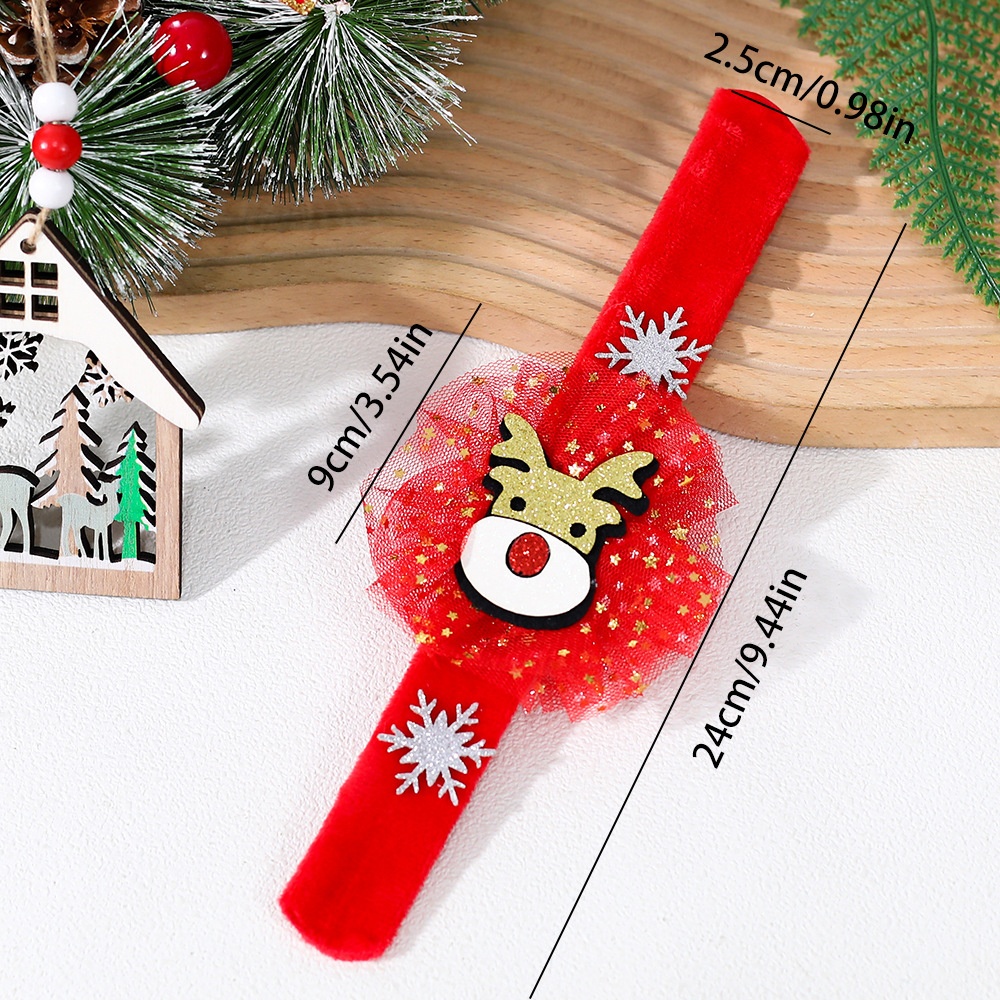 Christmas Plush Bracelet with Reindeer Cartoon Design Holiday Decoration Festive Gift — image 11