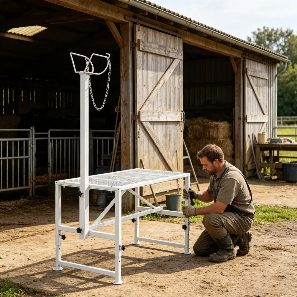 Livestock Stand with Adjustable Height and Metal — image 3