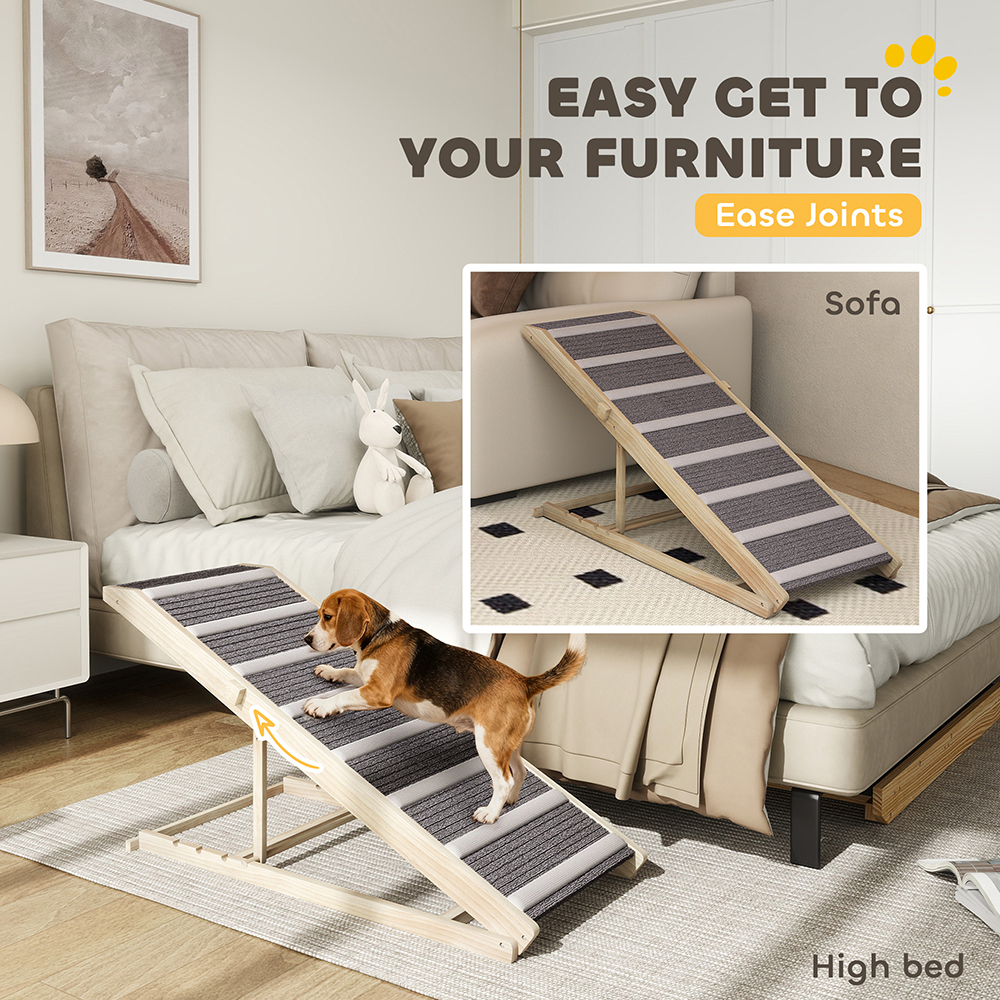 Dog Ramp For Couch, 4 Adjustable High-traction Carpet And Crossbars Foldable Pet Ramp For Small To Large Dog — image 10