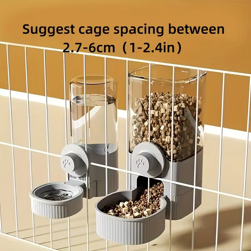 New type Hanging Automatic Pet Food Feeder/Water Dispenser, Gravity Cat Auto Feeder Waterer Set With Container Bowl For Cage — image 2