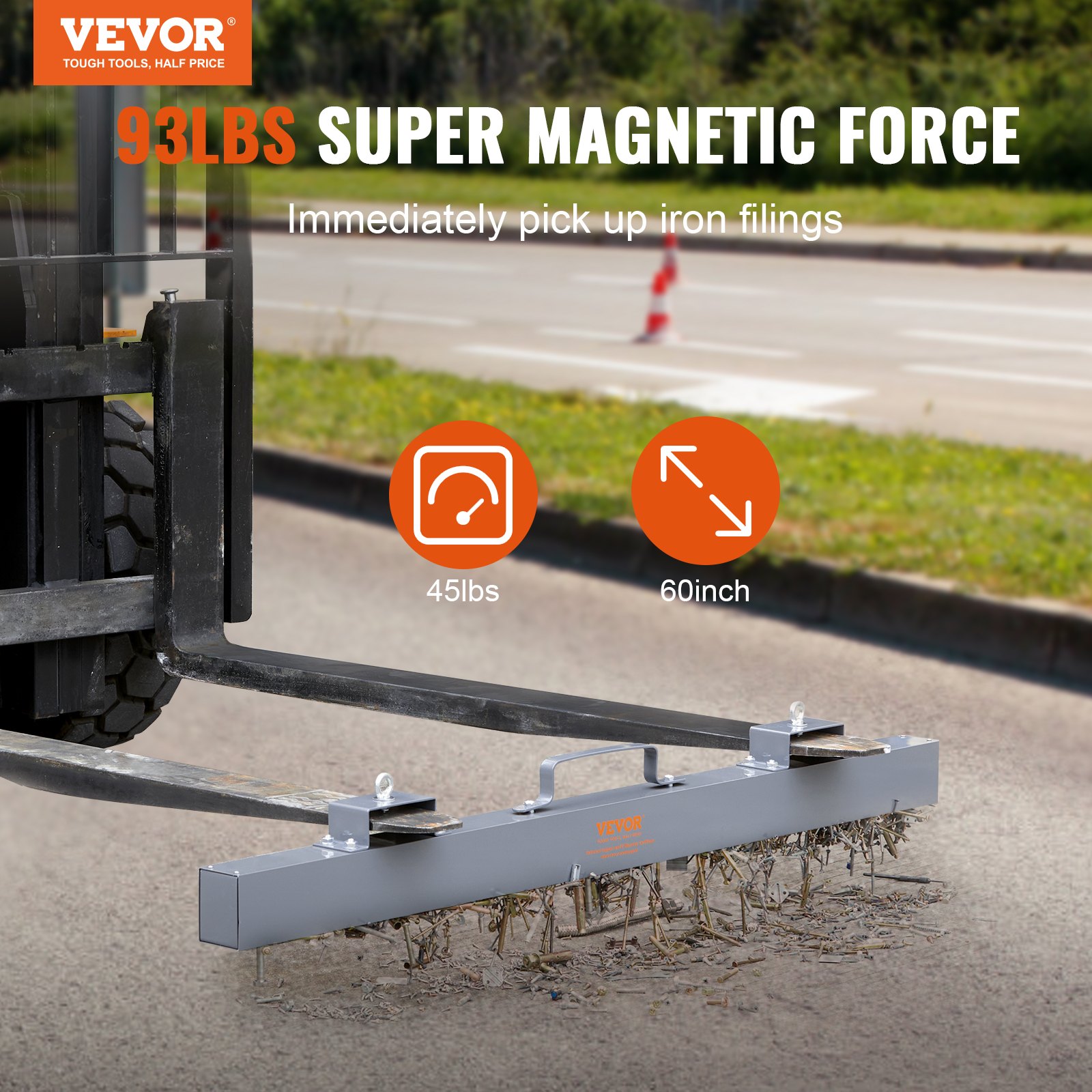 Herramienta de Recogida Magnética Suspendida, Pala Magnética para Forklift, Material de Acero Industrial, Accesorios de Caza para Recoger Clavos, Tornillos y Metales — imagen 5