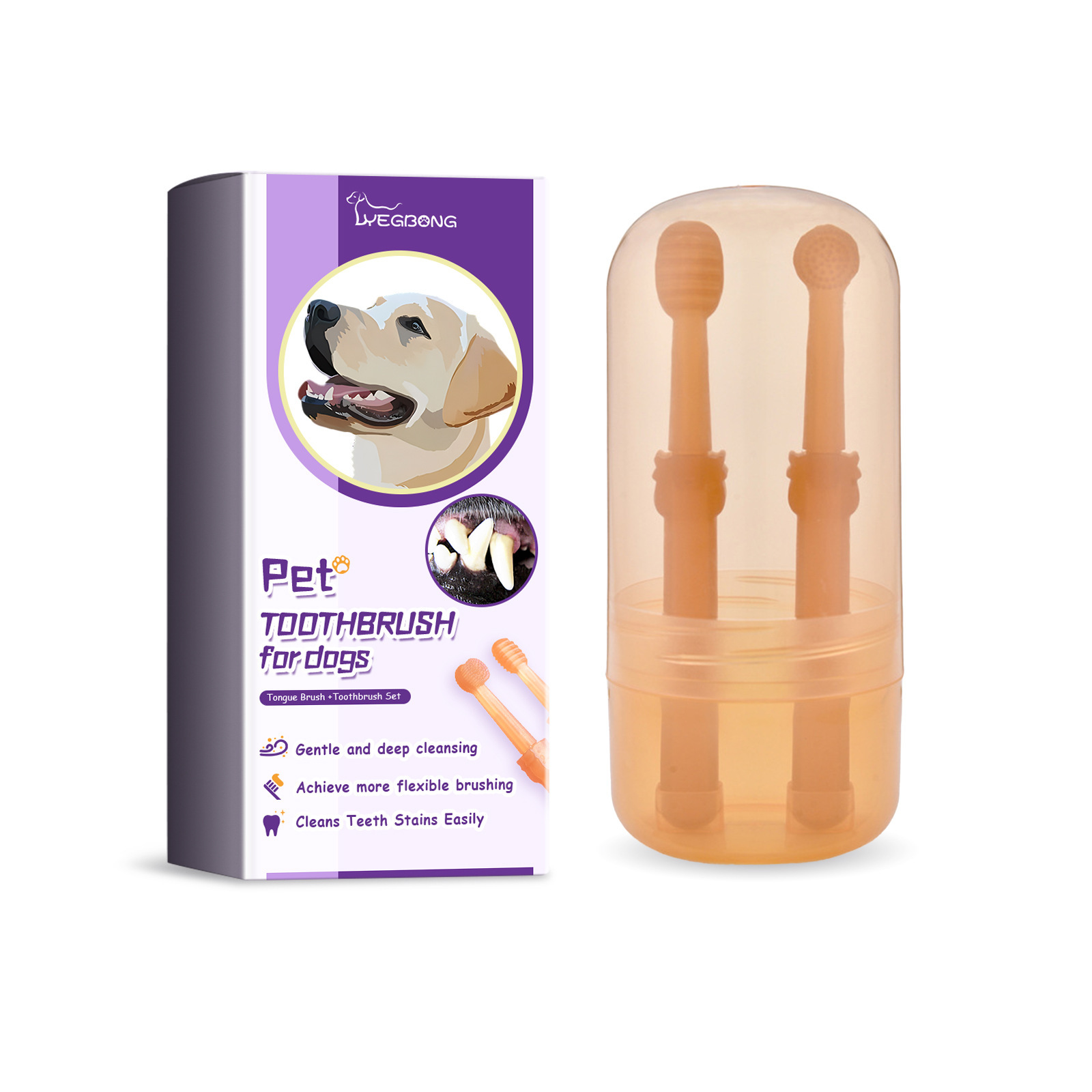Pet Toothbrush For Dogs, Pet Oral Cleaning Dental Stains Dental Health Care — image 3