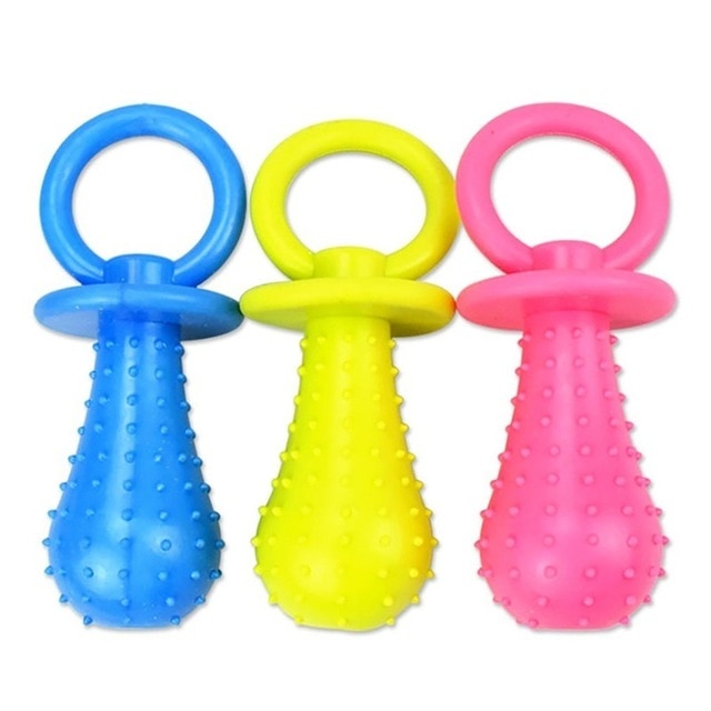 Juguetes para Perros Toy de Mordida Material de Goma Sonido de Llave Forma de Tetina para Cachorros Color Aleatorio Caliente — imagen 7