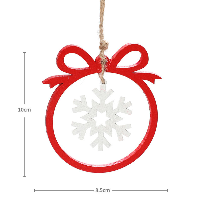 Christmas decorations, wooden Christmas hollowed out Christmas tree ornaments, wooden five pointed star reindeer snowflake ornaments — image 12