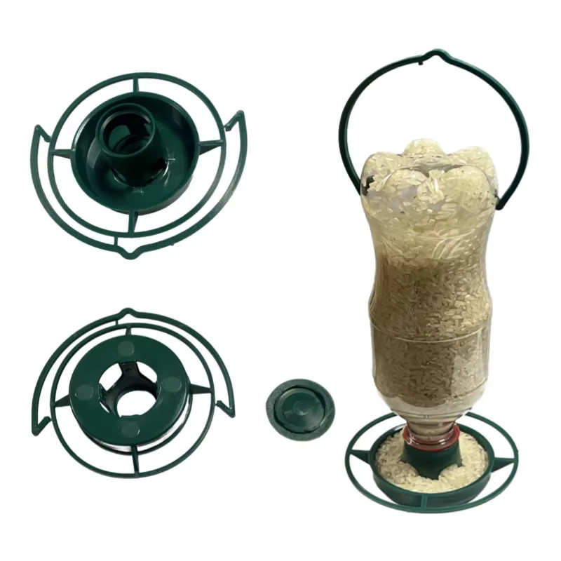 Comedero de pájaros salvajes colgante DIY Adaptado de botella de agua para semillas de pájaro, dispensador de comida para pájaros al aire libre en el jardín, para gorriones y aves salvajes — imagen 3