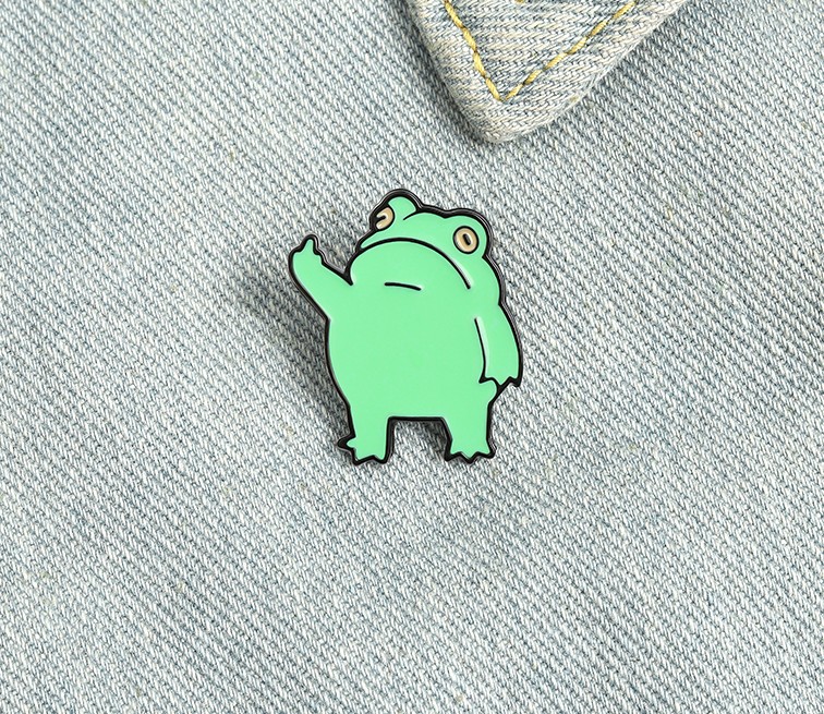 Funny Frog Enamel Pin Custom Cool Animal Brooches Bag Lapel Pin Cartoon Froggy Badge Jewelry Gift for Friends — image 1