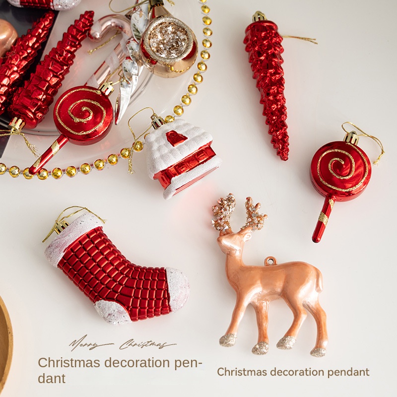 Christmas Decoration Reindeer Hanging Ornament Candy Cane Ice Stick Creative Christmas Hanging Decor for Wardrobe Scene Decoration Gift — image 1