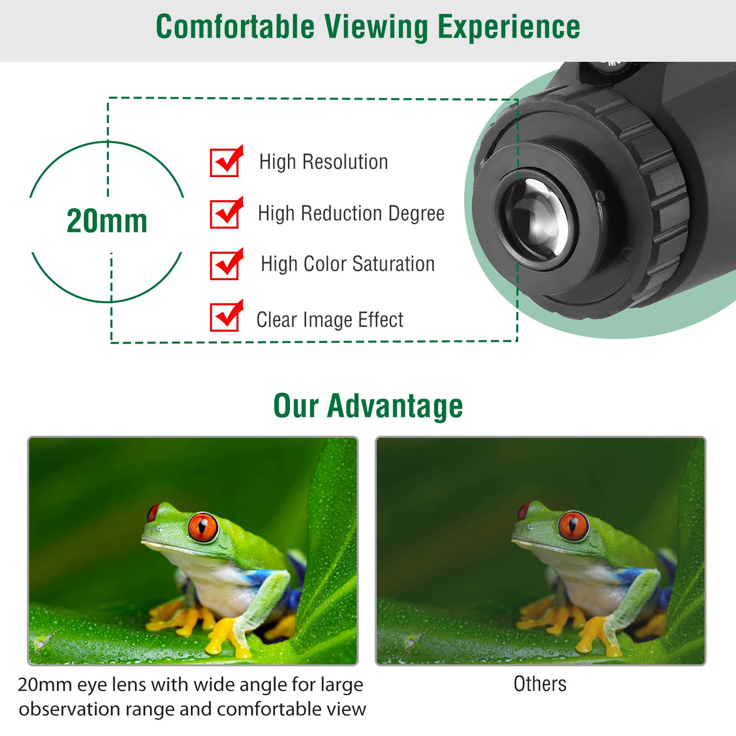 40 Plus 40 HD Optical Monocular Telescope With FMC Lens For Outdoor Low Light Vision Scope Phone Holder Tripod Compass For Bird Watching Hunting Camping Hiking Sport Event — image 2