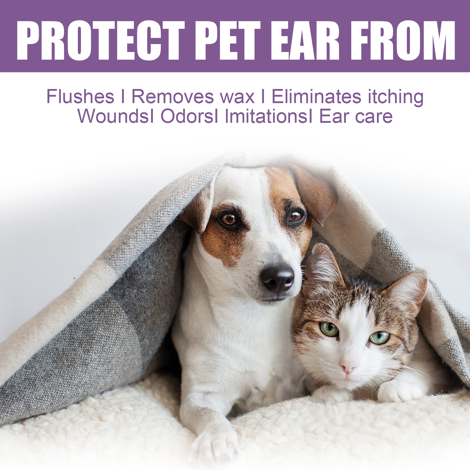 Limpieza para Orejas de Mascotas 118ml con Glicerina y EDTA Disódico, Baño Antipruriginoso Antibacteriano Sin Alcohol para Perros y Gatos — imagen 7