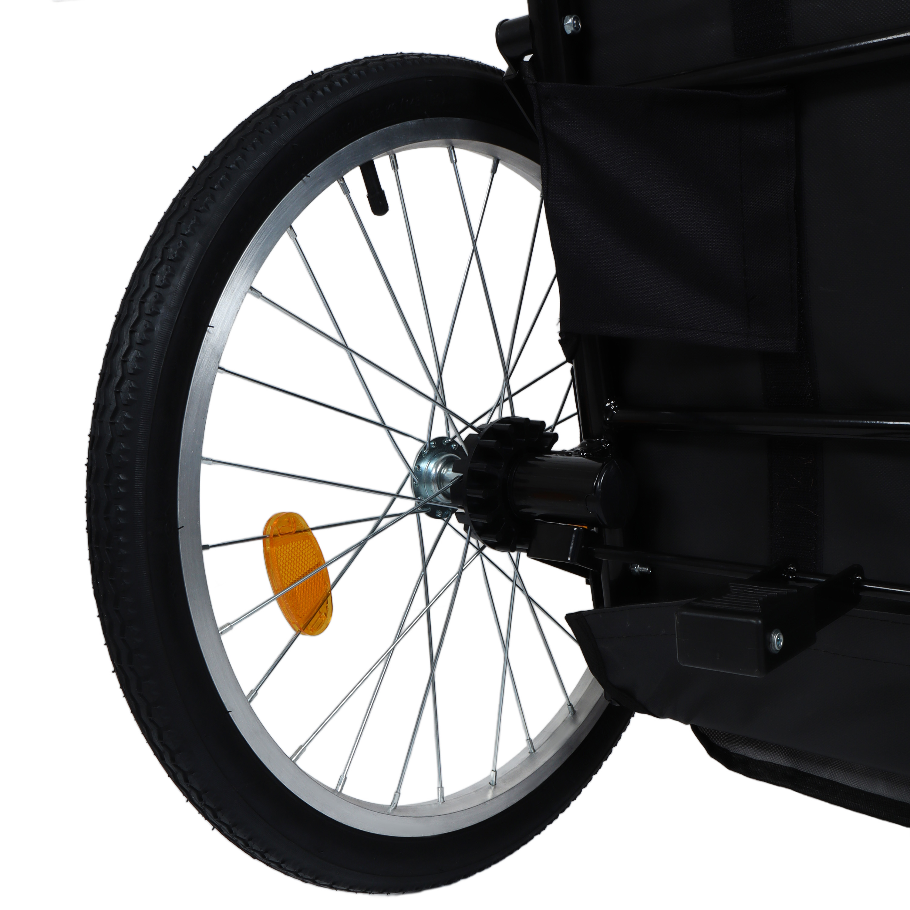 Remolque de Bicicleta y Carrito de Empuje 2 en 1 para Mascotas - Incluye Enganche de Bicicleta Desmontable y Mango de Empuje - Rueda de Liberación Rápida, Correa Interna, Doble Portavasos y Bolsa de Almacenamiento Inferior, Soporta Mascotas de Hasta 100 lbs — imagen 18