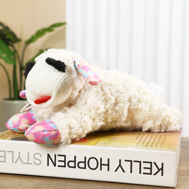 Muñeca de peluche juguete para mascotas con sonido fuerte, muñeca corderito, muñeca alpaca panda de peluche — imagen 3