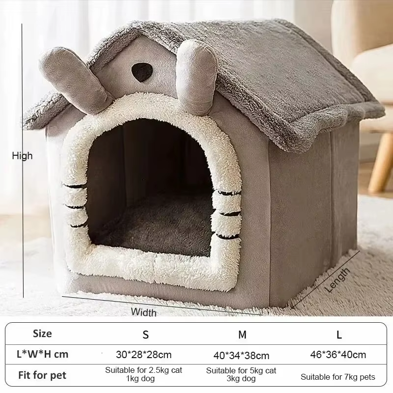 Indoor Warm Soft Pet House Bed Tent & Kennel for Dogs and Cats, All-Season Use with Removable Washable Cushion — image 2