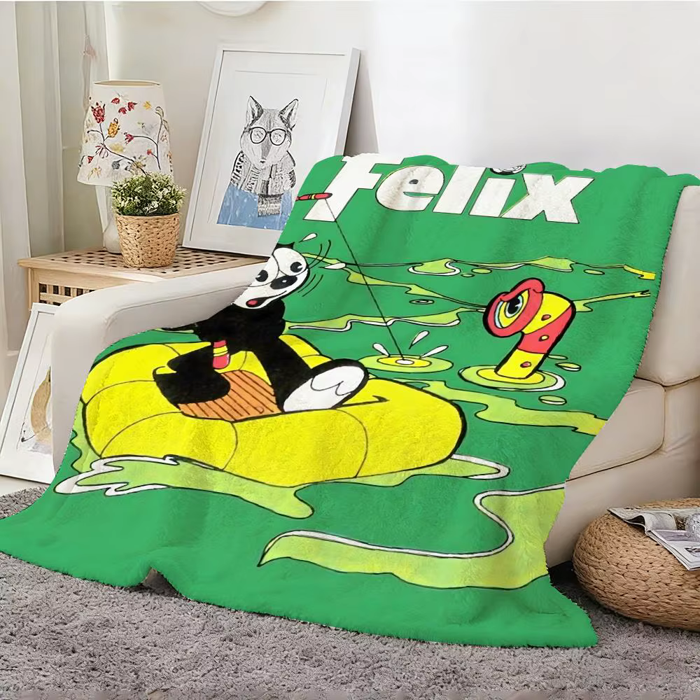 Felix the Cat Throw Lightweight 240g Flannel Blanket Soft Skin-friendly for Summer Cooling — image 5