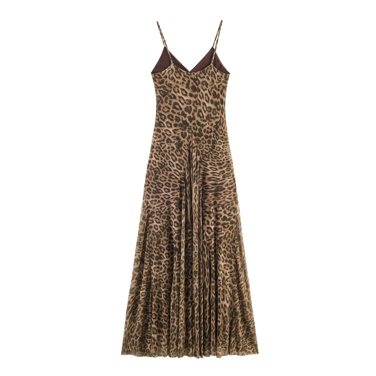 Animal print silk mesh suspender dress — image 3