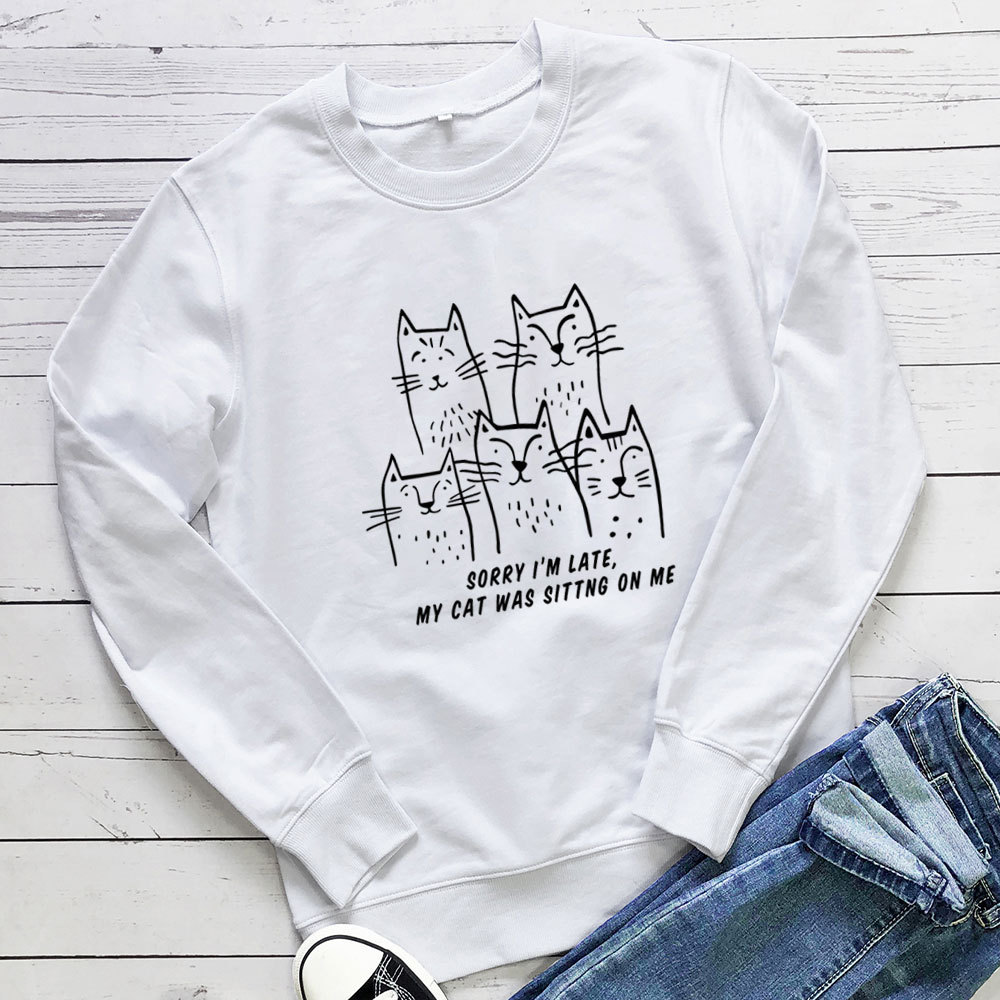 My Cat Was Sitting On Me Cat Printed Hoodie — image 3