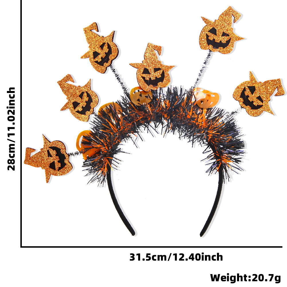 New Halloween Headband with Pumpkin, Spider, and Pom-Pom Design, Radiating Colorful Strips, Fun Party Accessory for Halloween Celebration — image 10