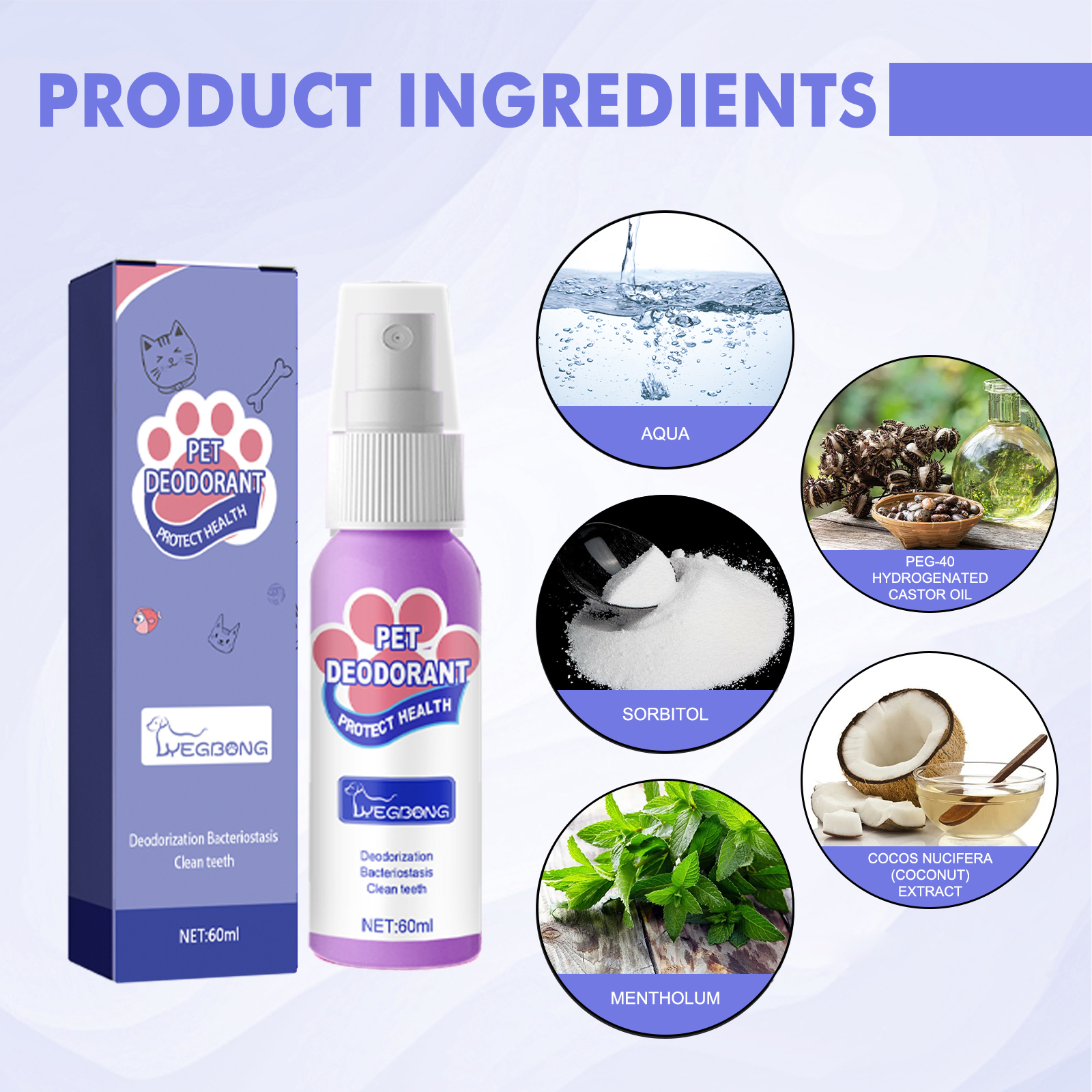 Yegbong Oral Spary For Pets, Pet Mouth Cleaner Cat Deodorizer Breath Fresher Spray — image 6