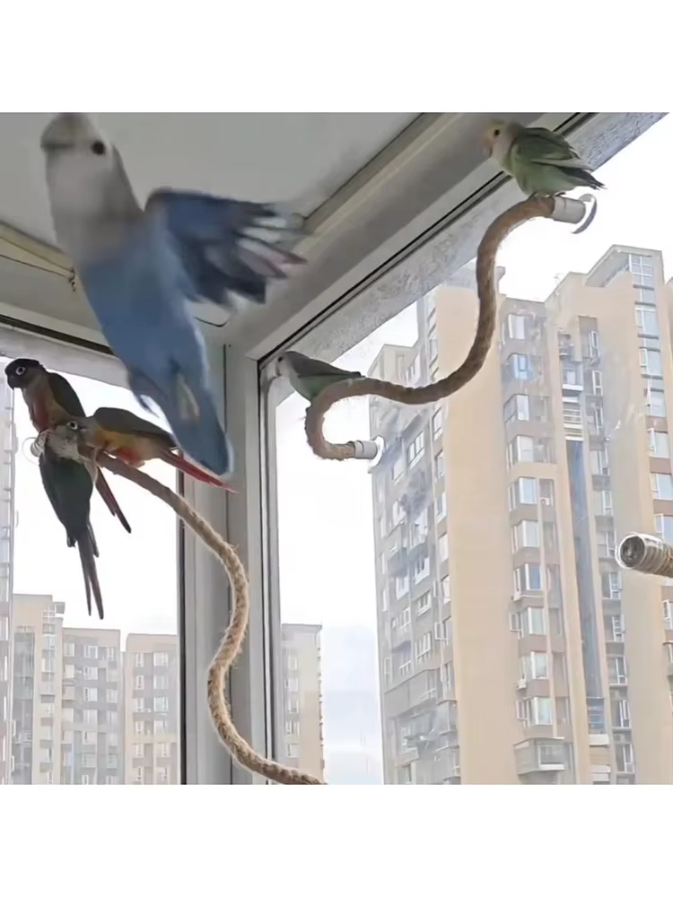 Linen Rope DIY Bendable Perch for Birds Non-slip Comfortable Grip Suction Cup Bird Climbing Rope Stable Durable 2026 — image 6
