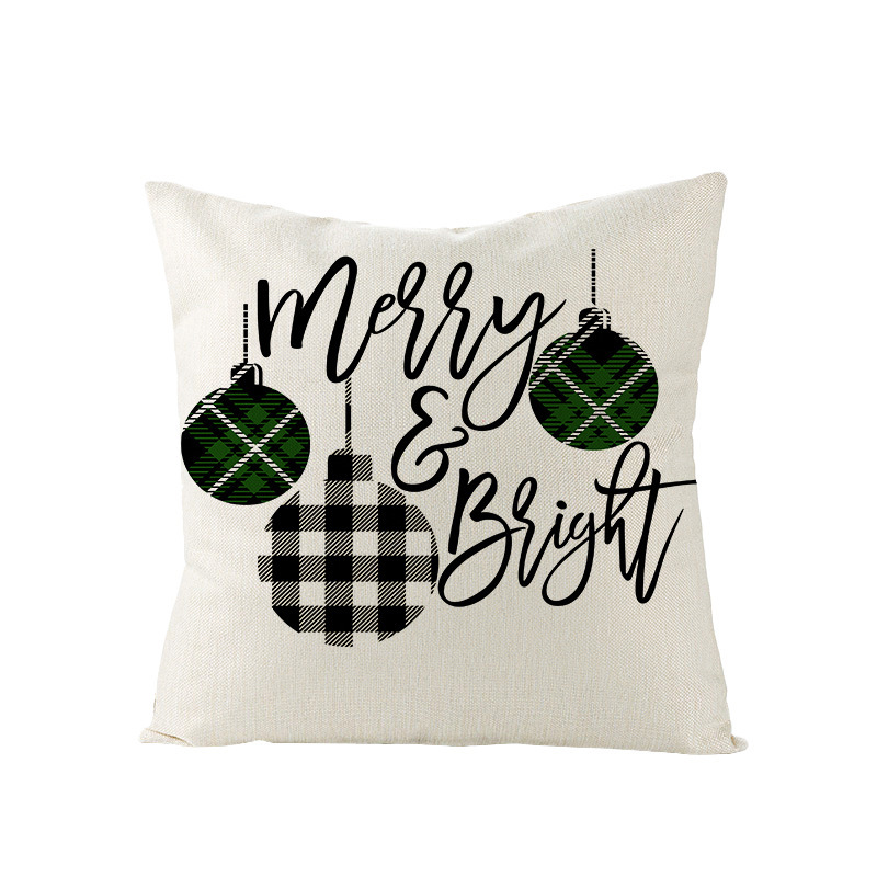 Christmas Pillow with Red Letter Elk Printed Cushion Cover and Linen Pillow Cover — image 10
