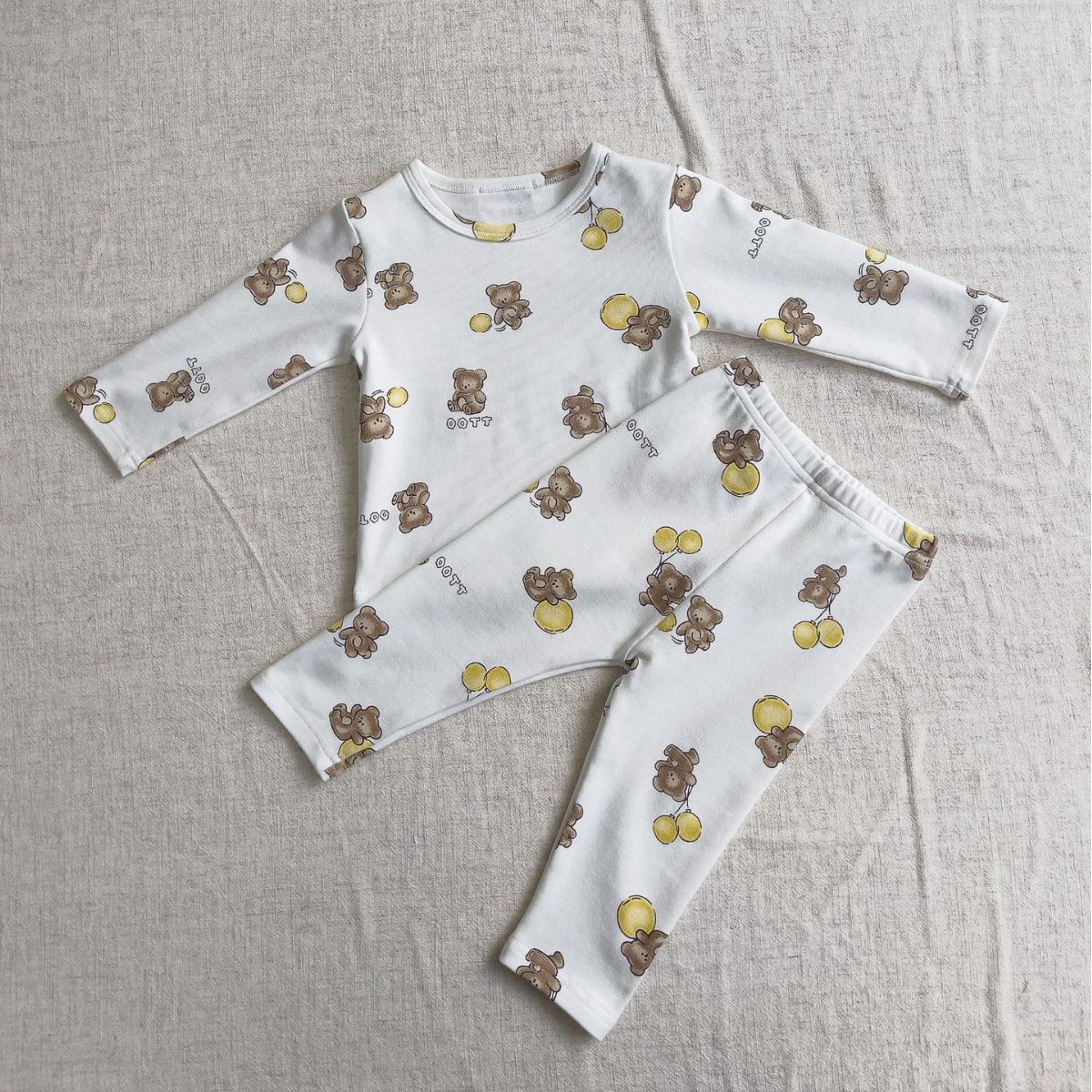 Baby Bottoms Set, Children's Two-Piece Set with Bear Balloon Print Long Sleeve T-Shirt and Pants Pajama Set — image 7