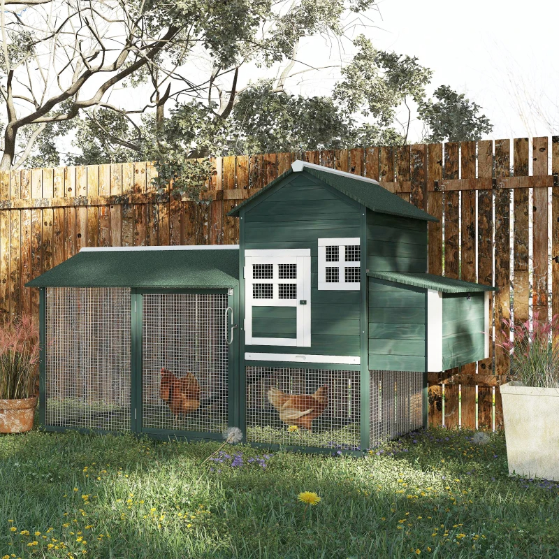 Casa de Pollos en Madera, Gallinero Exterior con Corral, Caja para Ponedoras, Teja de Asfalto, Plato Desmontable, Varios Paquetes Envíados. Por Favor Preste Atención a las Dimensiones y el Peso en los Detalles — imagen 10