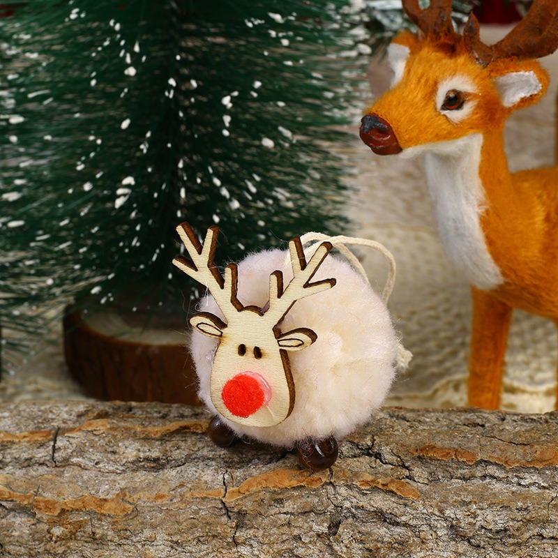 Christmas Decorations Wool Felt Cartoon Deer Pendant Creative New Deer Pendant Christmas Tree Pendant Gift — image 3
