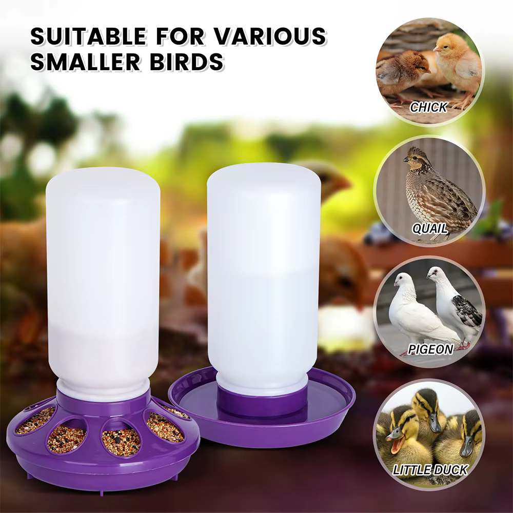 Chicken Feeder Bucket Water Fountain Automatic Chick Drinker Bucket Drinking Quail Drinking Bird Equipment Waterer Raise Tool — image 4